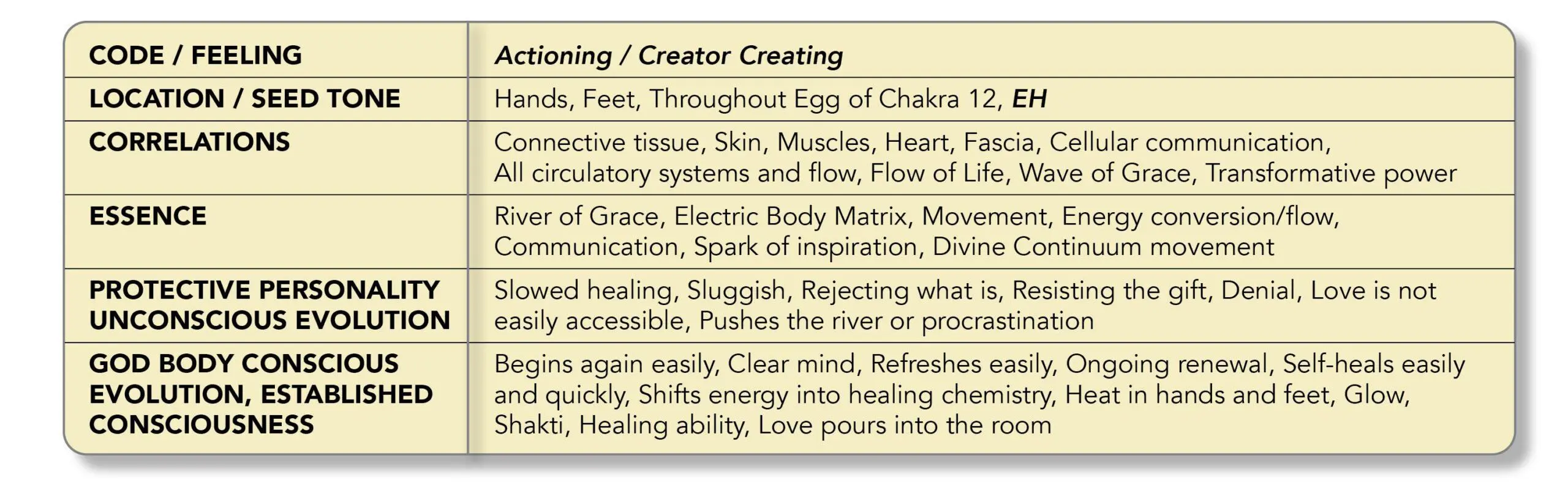 CODE CHART_ ACTIONING