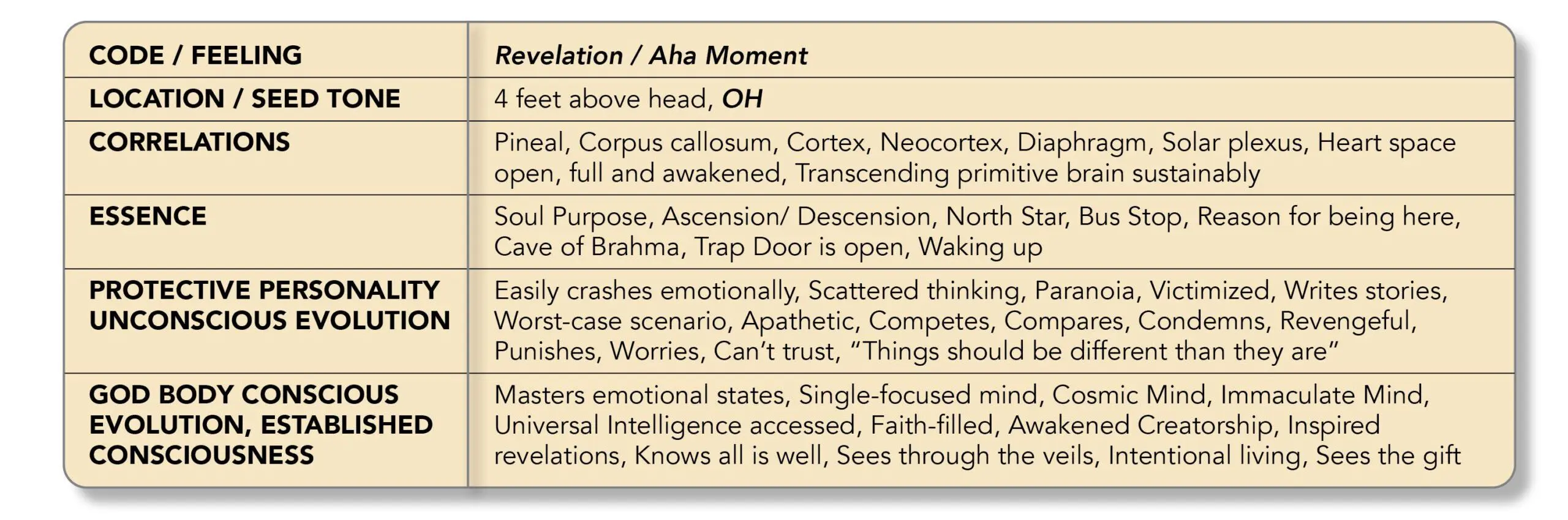 CODE CHART_ REVELATION