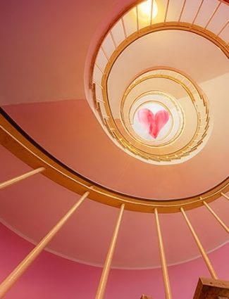 Staircase climbing to the energy of love
